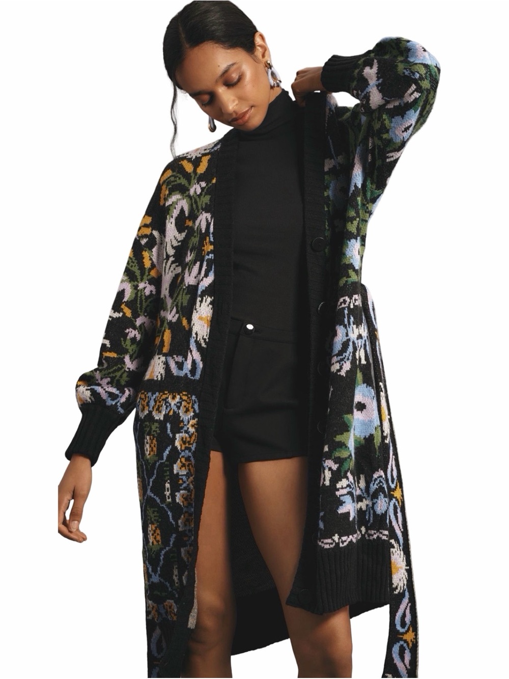 FARM Rio Winter Garden Patchwork Long Cardigan - Picture 2 of 7